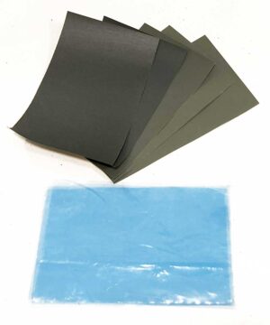 FRK cosumables: Sandpaper and non-stick film.